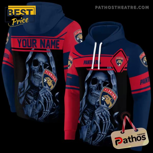 Personalized Florida Panthers Grim Reaper Red Black Hoodie