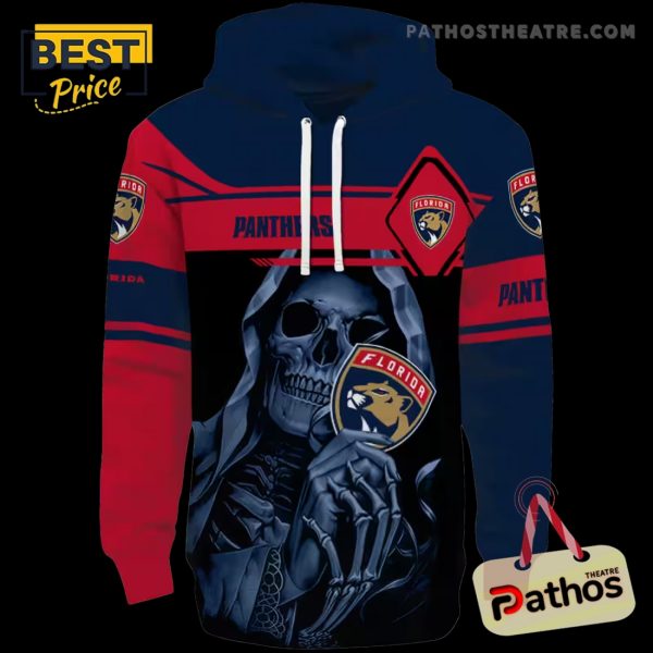 Personalized Florida Panthers Grim Reaper Red Black Hoodie