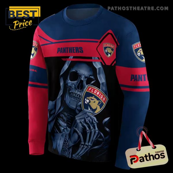 Personalized Florida Panthers Grim Reaper Red Black Hoodie