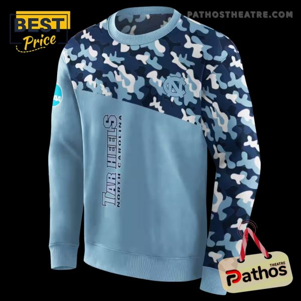 Personalized North Carolina Tar Heels Camo Pattern Light Blue Hoodie