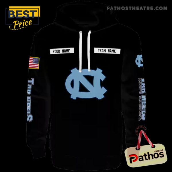 Personalized North Carolina Tar Heels Punisher Skull Black Hoodie