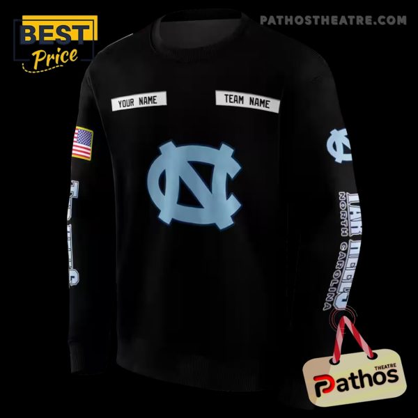 Personalized North Carolina Tar Heels Punisher Skull Black Hoodie