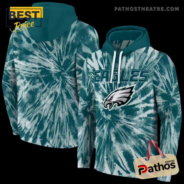 Philadelphia Eagles Tie Dye Pattern Green Hoodie