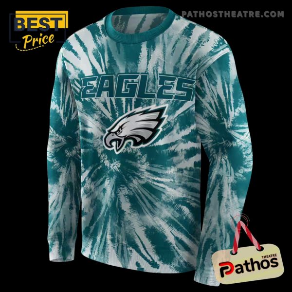 Philadelphia Eagles Tie Dye Pattern Green Hoodie