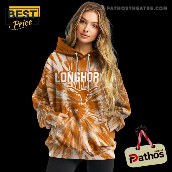 Texas Longhorns Tie Dye Pattern Orange Hoodie