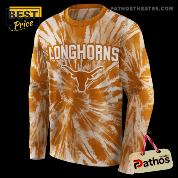 Texas Longhorns Tie Dye Pattern Orange Hoodie