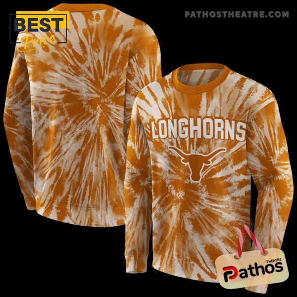 Texas Longhorns Tie Dye Pattern Orange Hoodie