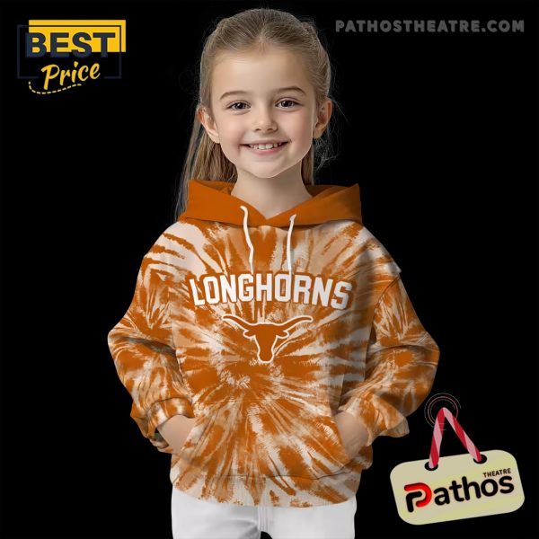 Texas Longhorns Tie Dye Pattern Orange Hoodie