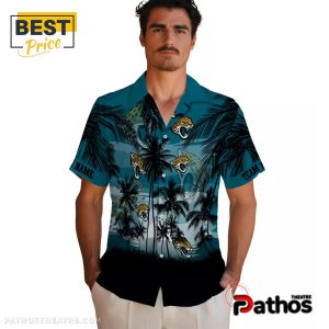 custom jacksonville jaguars sunset scene teal hawaiian shirt 2 uRedq