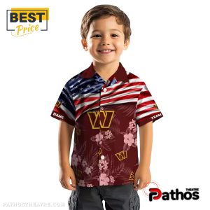 washington commanders us flag hibiscus burgundy hawaiian shirt 7 H9imQ