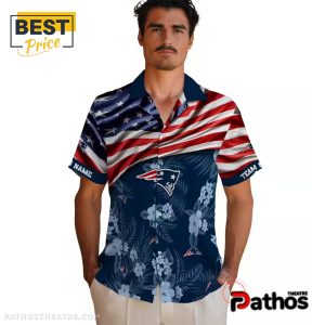 new england patriots us flag hibiscus hawaiian shirt 2 GsBKy