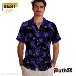 personalized baltimore ravens botanical hawaiian shirt 2 KT2dD