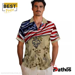 custom new orleans saints us flag hibiscus hawaiian shirt 2 4N9qm