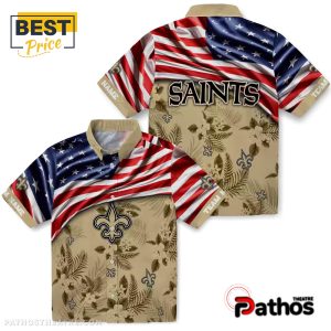 custom new orleans saints us flag hibiscus hawaiian shirt 3 YO80F