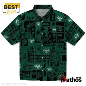 New York Jets Tropical Patchwork Hawaiian Shirt