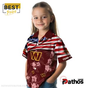 washington commanders us flag hibiscus burgundy hawaiian shirt 6 EyEqH