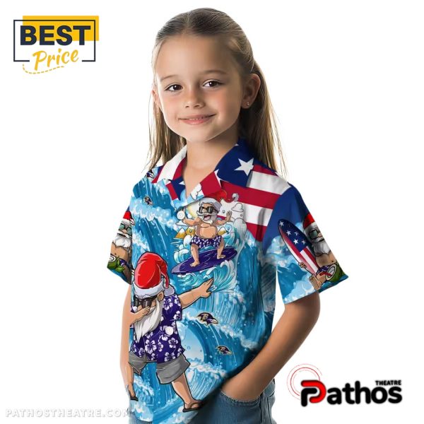 Baltimore Ravens Surfing Santa Hawaiian Shirt