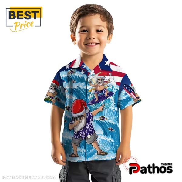 Baltimore Ravens Surfing Santa Hawaiian Shirt