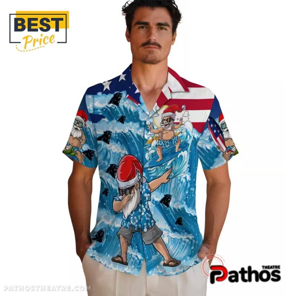 Carolina Panthers Surfing Santa Hawaiian Shirt