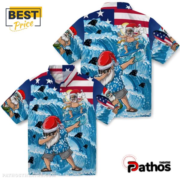 Carolina Panthers Surfing Santa Hawaiian Shirt