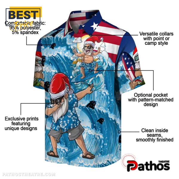 Carolina Panthers Surfing Santa Hawaiian Shirt
