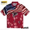 Custom Atlanta Falcons US Flag Hibiscus Hawaiian Shirt