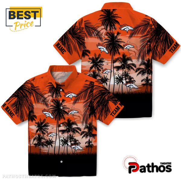 Custom Denver Broncos Sunset Scene Hawaiian Shirt