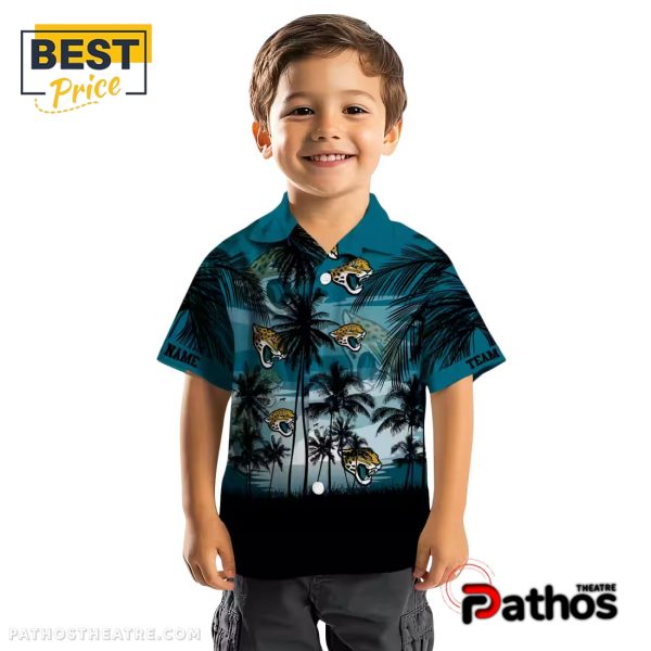 Custom Jacksonville Jaguars Sunset Scene Teal Hawaiian Shirt