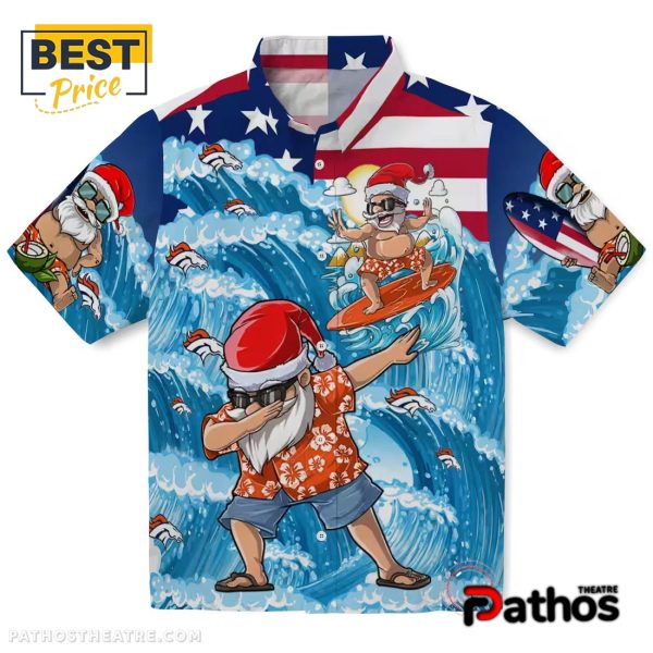 Denver Broncos Surfing Santa Hawaiian Shirt