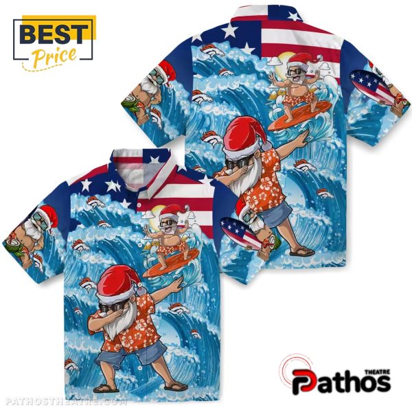 Denver Broncos Surfing Santa Hawaiian Shirt