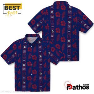 new york giants framed floral hawaiian shirt 3 OVf5L