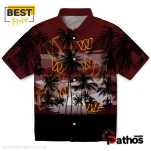 washington commanders sunset scene burgundy hawaiian shirt 1 4d3Yb