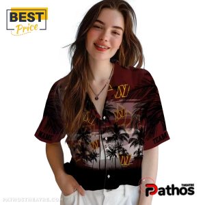 washington commanders sunset scene burgundy hawaiian shirt 4 B0Mbf