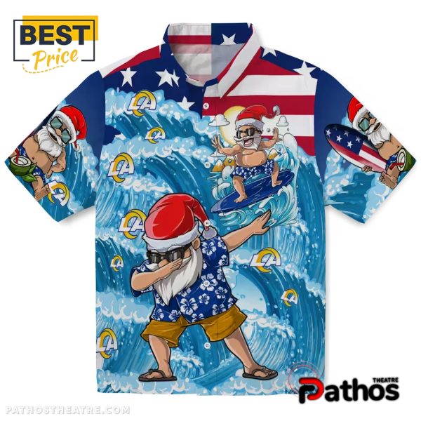 Los Angeles Rams Surfing Santa Hawaiian Shirt