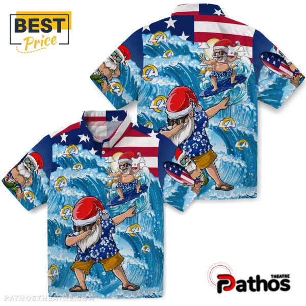 Los Angeles Rams Surfing Santa Hawaiian Shirt