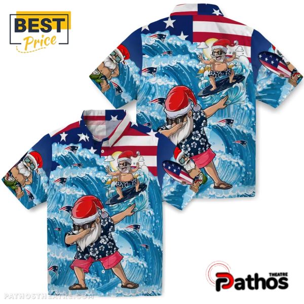 New England Patriots Surfing Santa Hawaiian Shirt