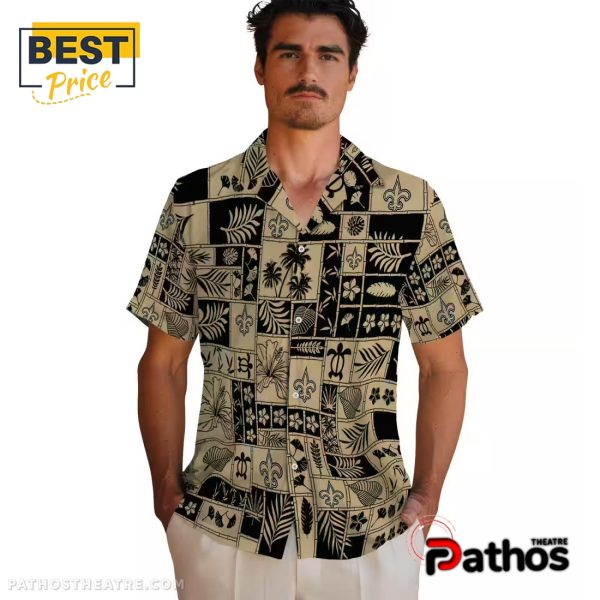 New Orleans Saints Tropical Patchwork Hawaiian Shirt