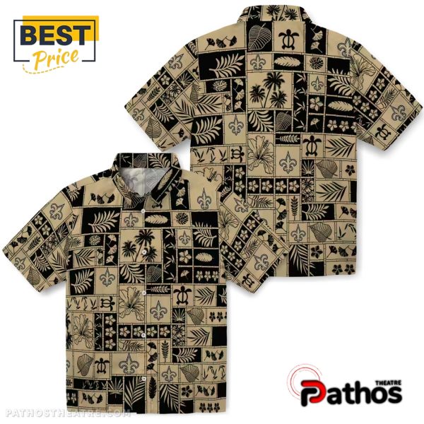 New Orleans Saints Tropical Patchwork Hawaiian Shirt