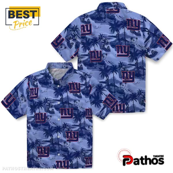 New York Giants Coastal Palms Hawaiian Shirt