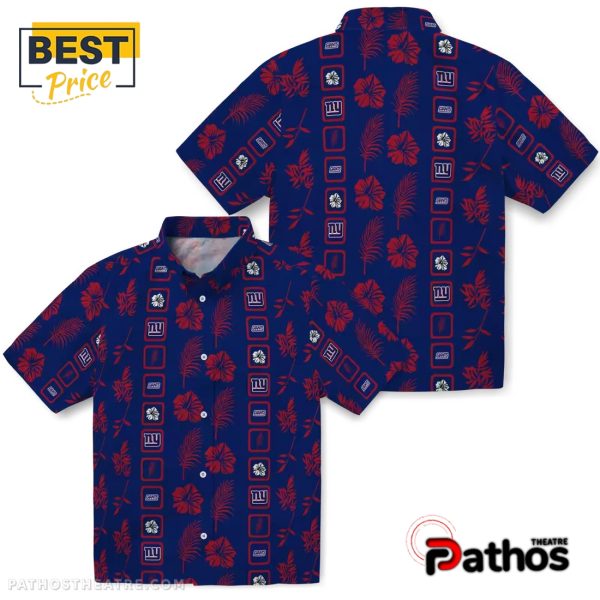 New York Giants Framed Floral Hawaiian Shirt