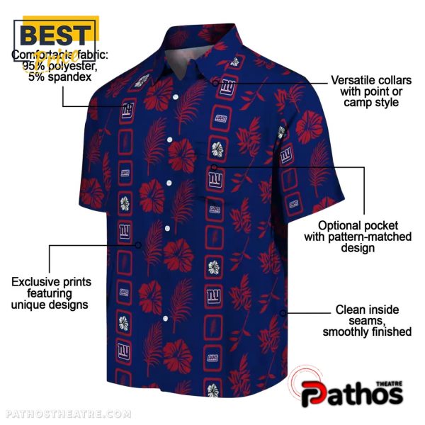 New York Giants Framed Floral Hawaiian Shirt