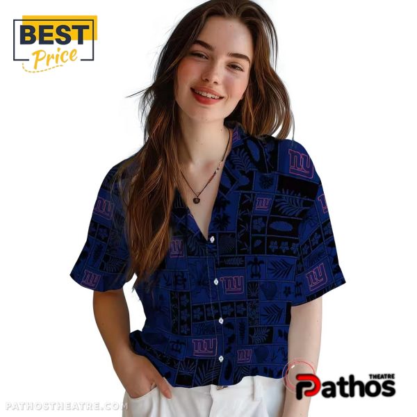 New York Giants Tropical Patchwork Hawaiian Shirt