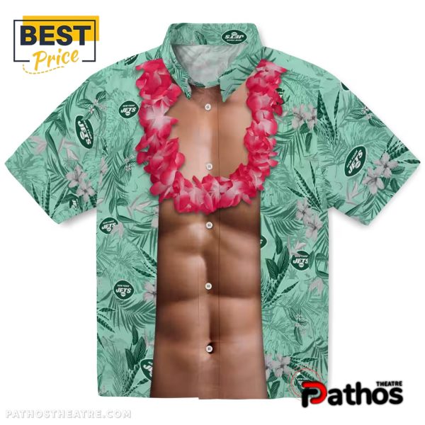 New York Jets Chest Illusion Hawaiian Shirt