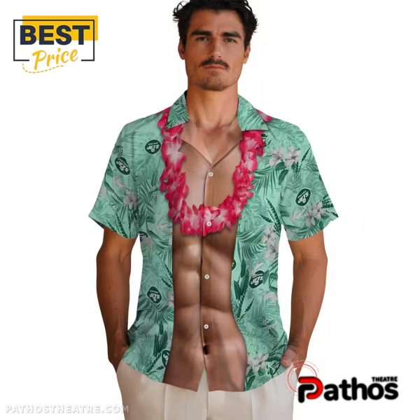 New York Jets Chest Illusion Hawaiian Shirt