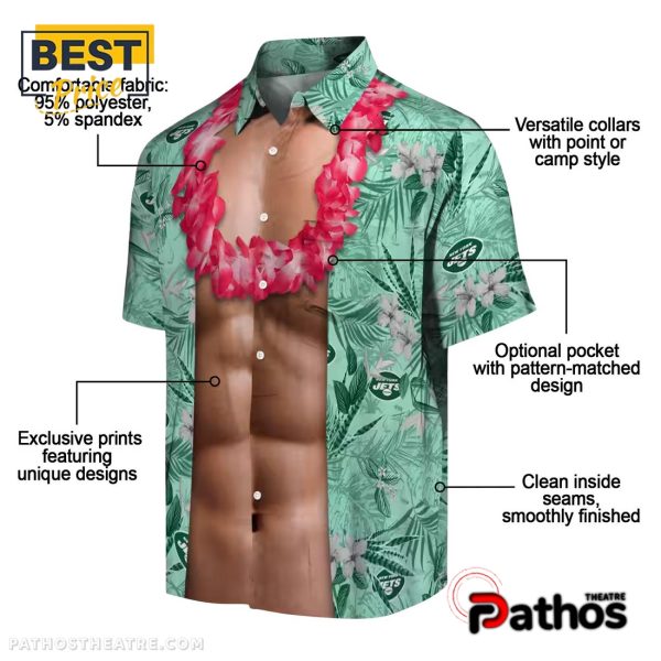 New York Jets Chest Illusion Hawaiian Shirt