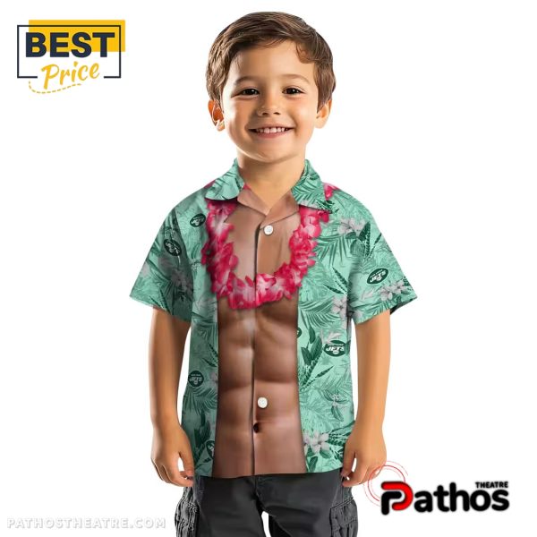 New York Jets Chest Illusion Hawaiian Shirt