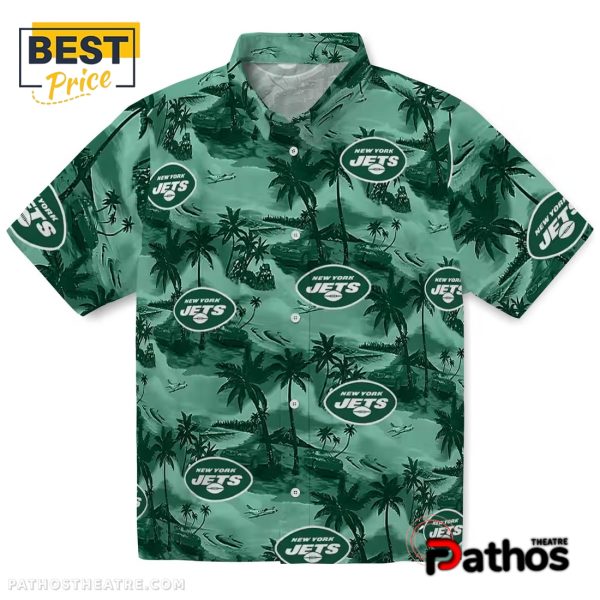 New York Jets Coastal Palms Hawaiian Shirt