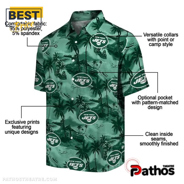 New York Jets Coastal Palms Hawaiian Shirt