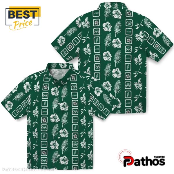 New York Jets Framed Floral Hawaiian Shirt