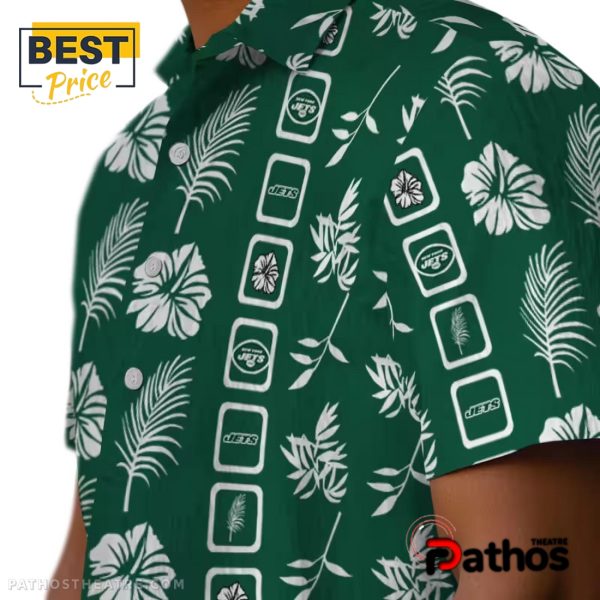 New York Jets Framed Floral Hawaiian Shirt